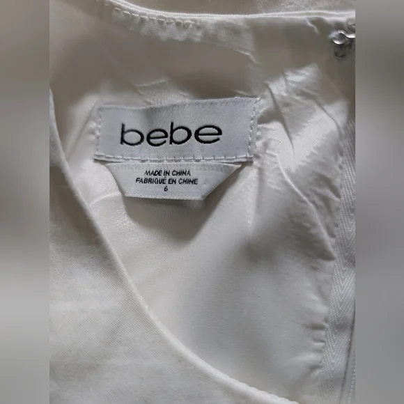 Bebe White Sleeveless Lined Linen-Blend Dress- CLEARANCE! - Picture 4 of 4